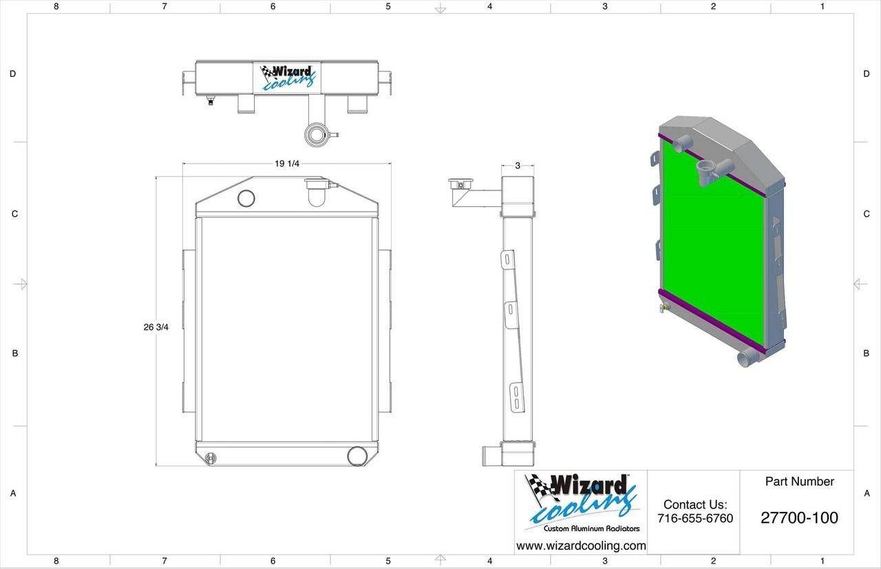 Wizard Cooling Inc #27700-210 1933 Pontiac Street Rod Aluminum Radiator ...
