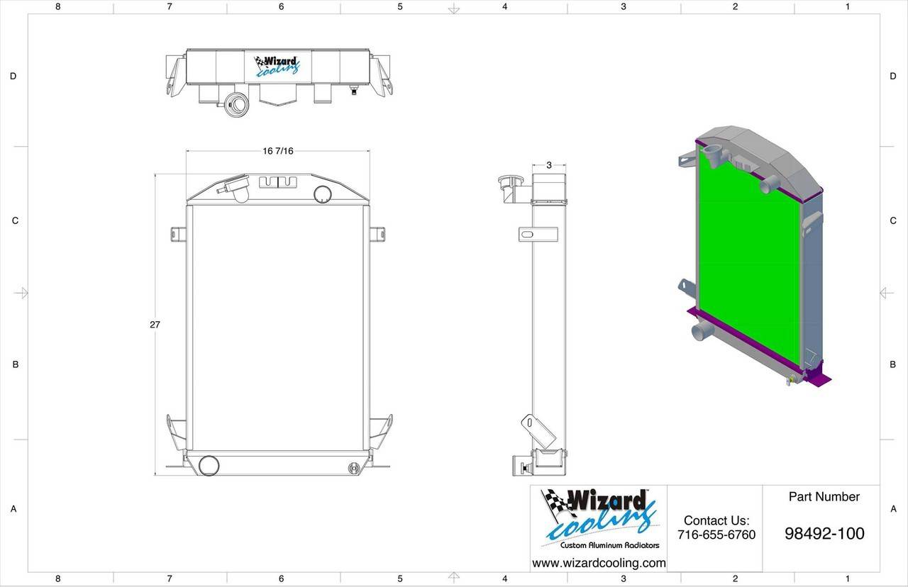 Wizard Cooling Inc #98492-210 1932 Ford Truck & Car Aluminum Radiator ...
