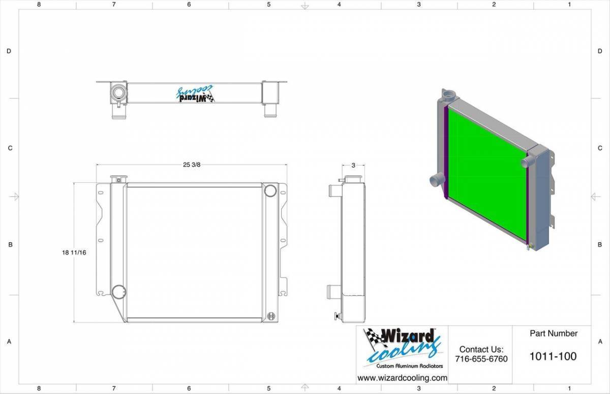 Wizard Cooling Inc 1987-2006 Jeep Wrangler (YJ&TJ) Crossflow Aluminum  Radiator (FORD V8) 