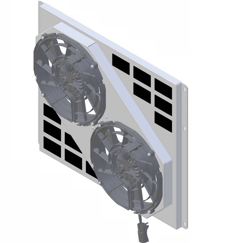 Wizard Cooling Inc - 1966-1977 Ford Trucks (SHROUD w/ BRUSHLESS FANS) - 480-002BL300