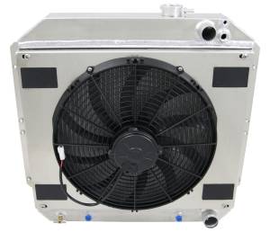 Wizard Cooling Inc - Wizard Cooling - 1949-1954 Chevrolet Bel Air/ Impala Aluminum Radiator With Fan - 10024-108LSLP