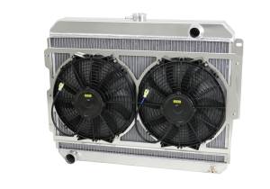 Wizard Cooling Inc - Wizard Cooling - 1966-1969 26" (B/B) Mopar Applications Aluminum Radiator (W/ Brush Fans) - 1640-203MD