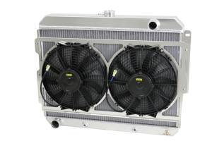 Wizard Cooling Inc - Wizard Cooling - 1966-1969 26" (B/B) Mopar Applications Aluminum Radiator (W/ Brush Fans) - 1640-213MD