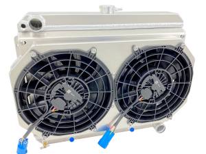 Wizard Cooling Inc - Wizard Cooling - 1962-1967 Chevrolet Nova / Chevy II Aluminum Radiator (w/ Brushless Fans) - 1673-212BL