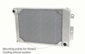 Wizard Cooling Inc - 1967-1969 Chevrolet Camaro/ Z28/ Firebird Aluminum Radiator (BB & SB) - 370-100