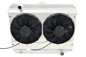 Wizard Cooling Inc - Wizard Cooling - 1970-1973 26" S/B Mopar Applications Aluminum Radiator (w/ LOW PROFILE Fan and Shroud) - 374-212LP