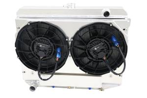 Wizard Cooling Inc - 1970-73 26" B/B Mopar Applications Aluminum Radiator (w/ Brushless Fans) - 375-202BLX