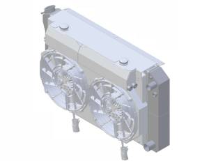Wizard Cooling Inc - 26.25" Various GM Applications Aluminum Radiator (SUPERCHARGED LT SWAP, BRUSHLESS) - 562-212LSBLACINXX300