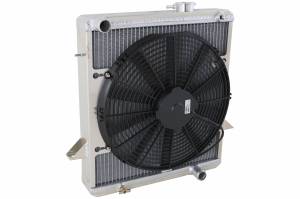 Wizard Cooling Inc - 1968-1974 Triumph TR6/ TR250 Aluminum Radiator with 16" Fan (Electrical Kit Included) - 99003-101LP