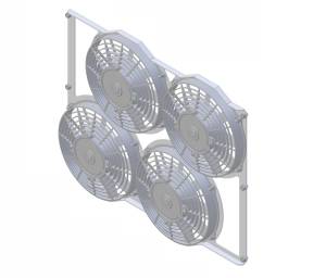Wizard Cooling Inc - 1970-73 22" Mopar Applications (Bracket w/ Quad Low Profile Fans)  - 526-004LP