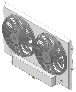 Wizard Cooling Inc - 1966-1969 26" Mopar Applications Aluminum Shroud (W/ High Performance Brush Fans) - 1640-002HP