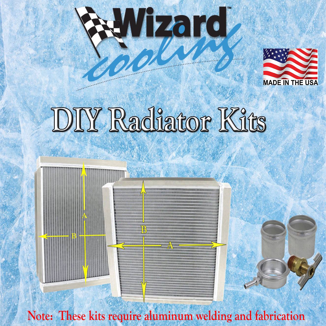 Wizard Cooling Inc - DIY RADIATOR KITS 22" x  19" STANDARD CORE 1" TUBES