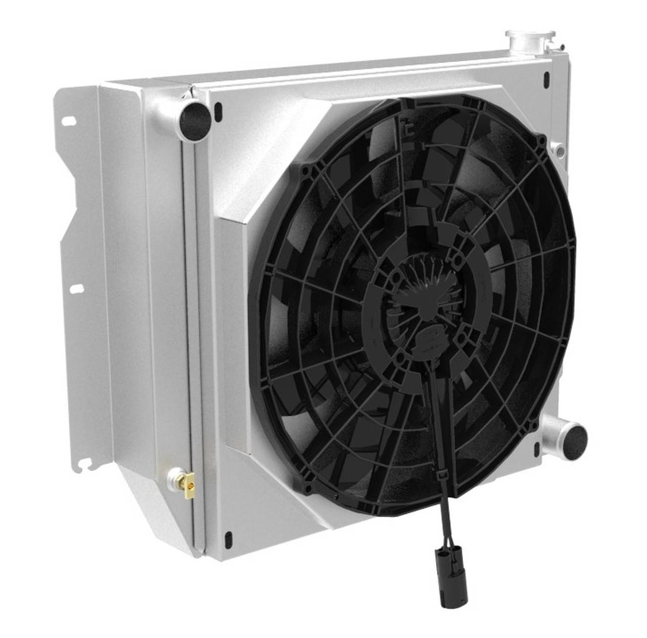 Wizard Cooling Inc - Wizard Cooling - 1987-2006 Jeep Wrangler (YJ&TJ) Crossflow Aluminum Radiator With Single Brushless Fan Shroud (Chevy V8) - 1010-108BL