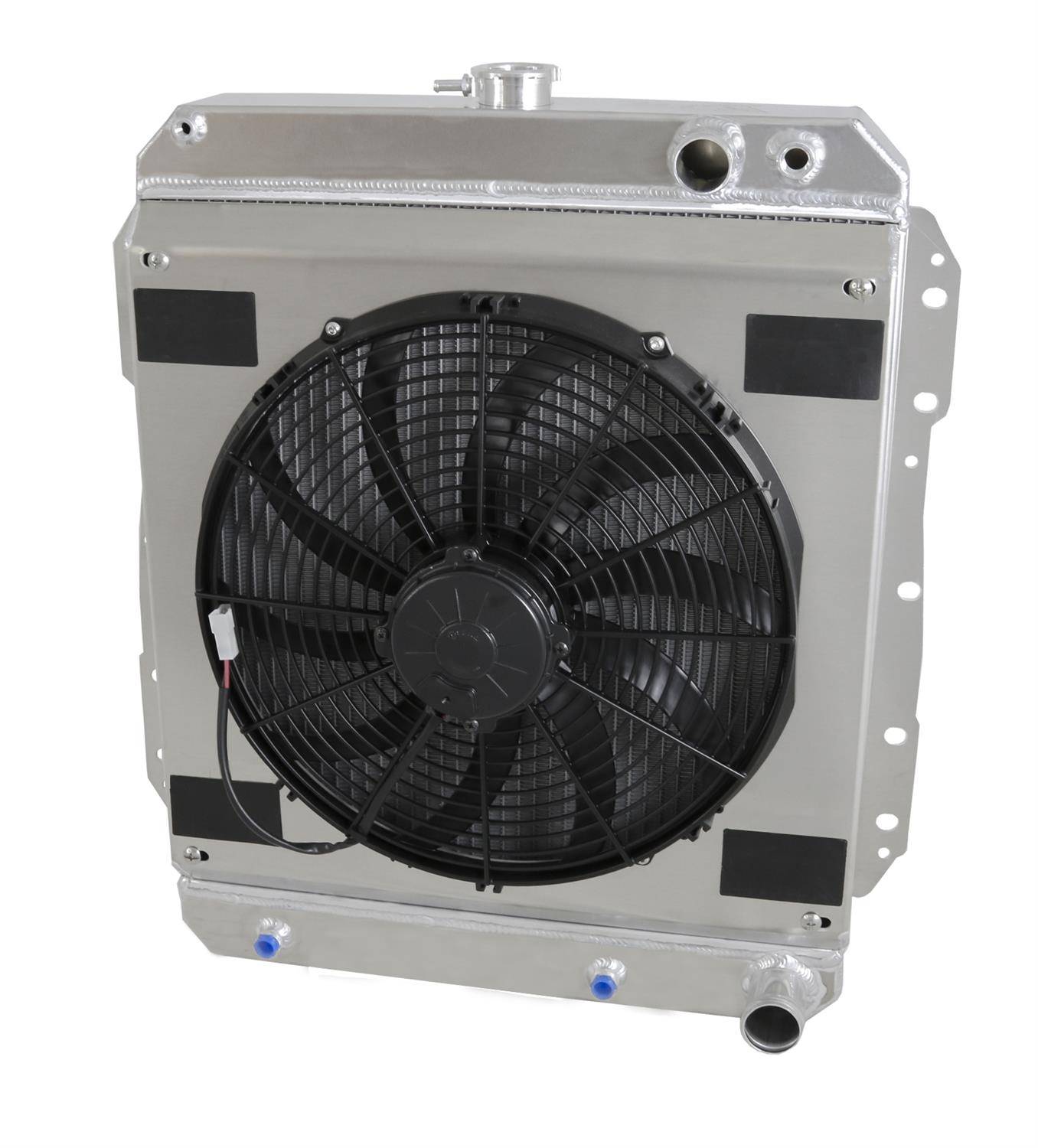 Wizard Cooling Inc - Wizard Cooling - 1958 Chevrolet Bel Air/ Impala Aluminum Radiator (w/ Brush Fan & Shroud) - 10200-218LSMD