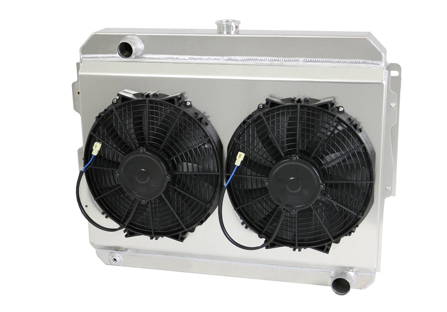Wizard Cooling Inc - Wizard Cooling - 1966-1969 26" (S/B) Mopar Applications Aluminum Radiator (W/ Brush Fans) - 1638-102HP