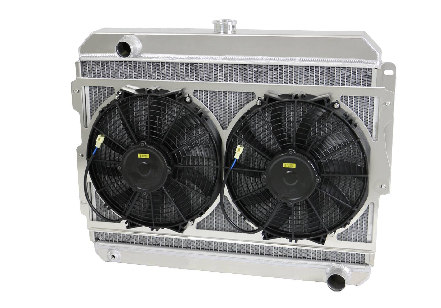Wizard Cooling Inc - Wizard Cooling - 1966-1969 26" (S/B) Mopar Applications Aluminum Radiator (W/ Brush Fans) - 1638-103HP