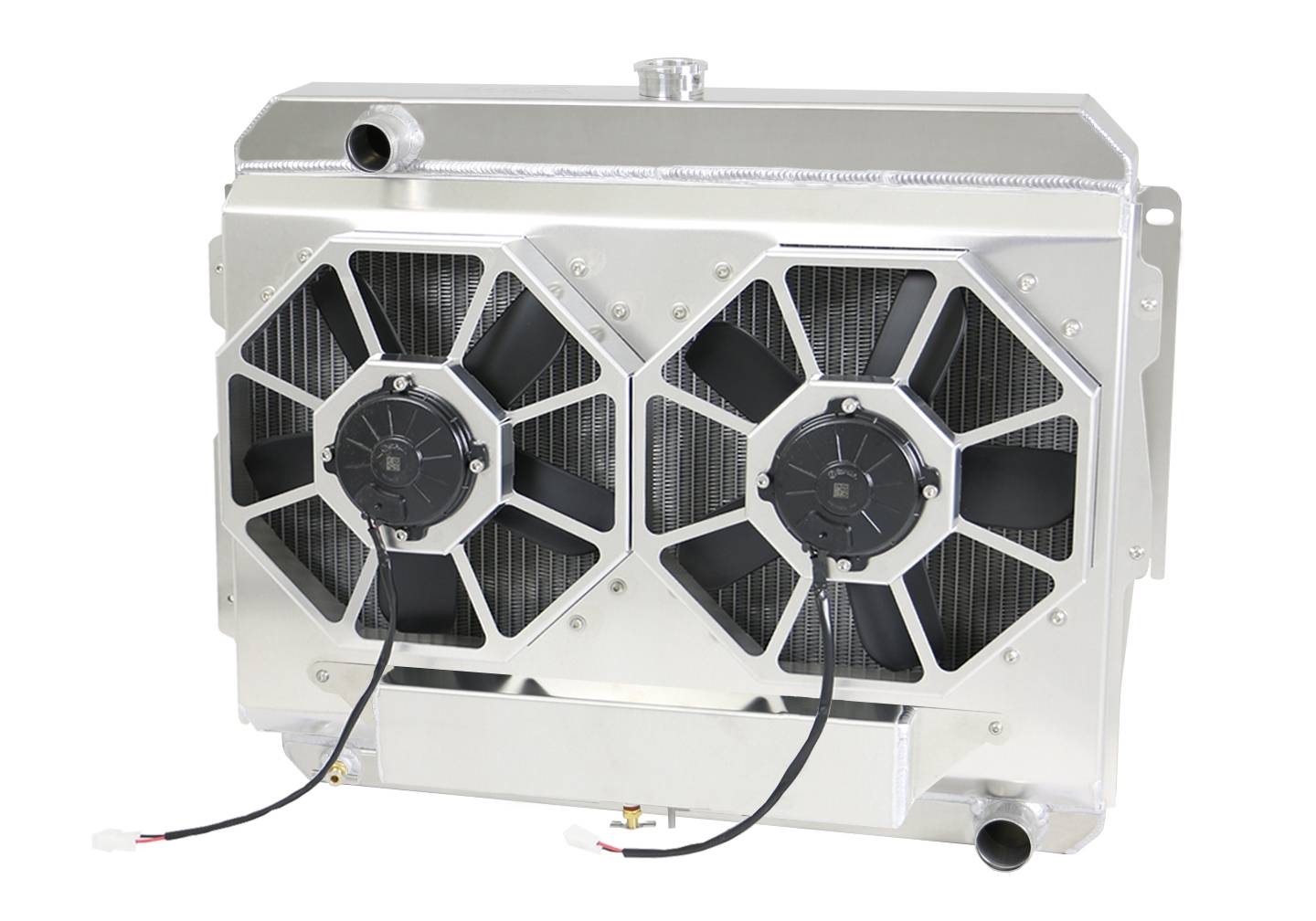 Wizard Cooling Inc - Wizard Cooling - 1966-1969 26" (S/B) Mopar Applications Aluminum Radiator (W/ Brush Fans) - 1638-106PDX