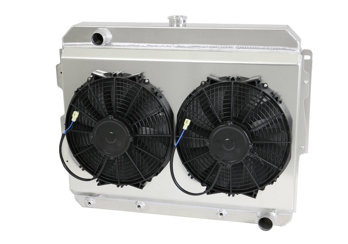 Wizard Cooling Inc - Wizard Cooling - 1966-1969 26" (S/B) Mopar Applications Aluminum Radiator (W/ Brush Fans) - 1638-112HP