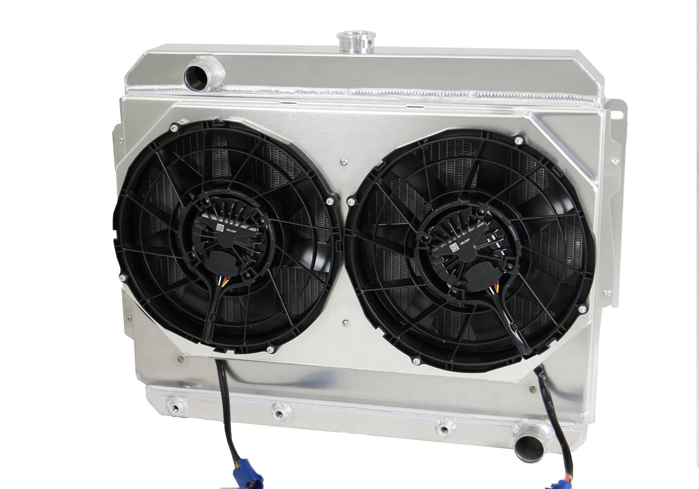 Wizard Cooling Inc - Wizard Cooling - 1966-1969 26", Small Block, Mopar Applications Aluminum Radiator w/ Brushless Fans - 1638-212BL