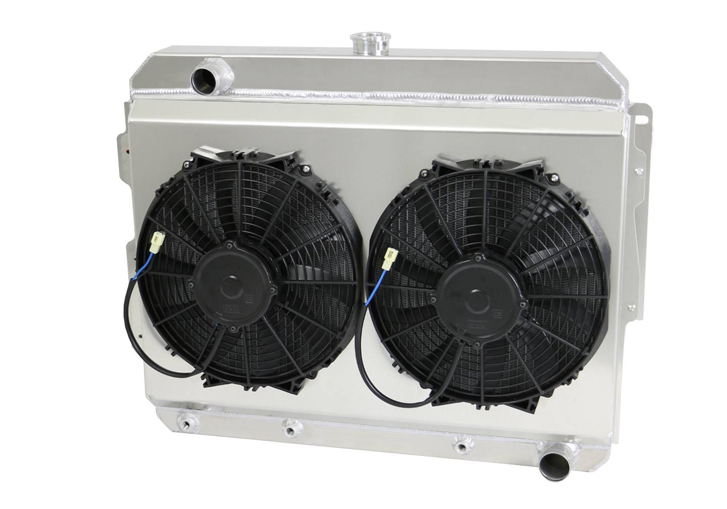 Wizard Cooling Inc - Wizard Cooling - 1966-1969 26" (S/B) Mopar Applications Aluminum Radiator (W/ Brush Fans) - 1638-212HP