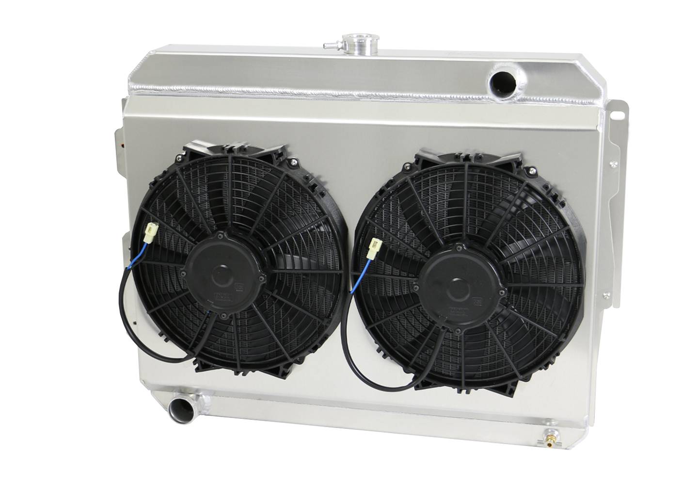 Wizard Cooling Inc - Wizard Cooling - 1966-1969 26" (B/B) Mopar Applications Aluminum Radiator (W/ Brush Fans) - 1640-102HP