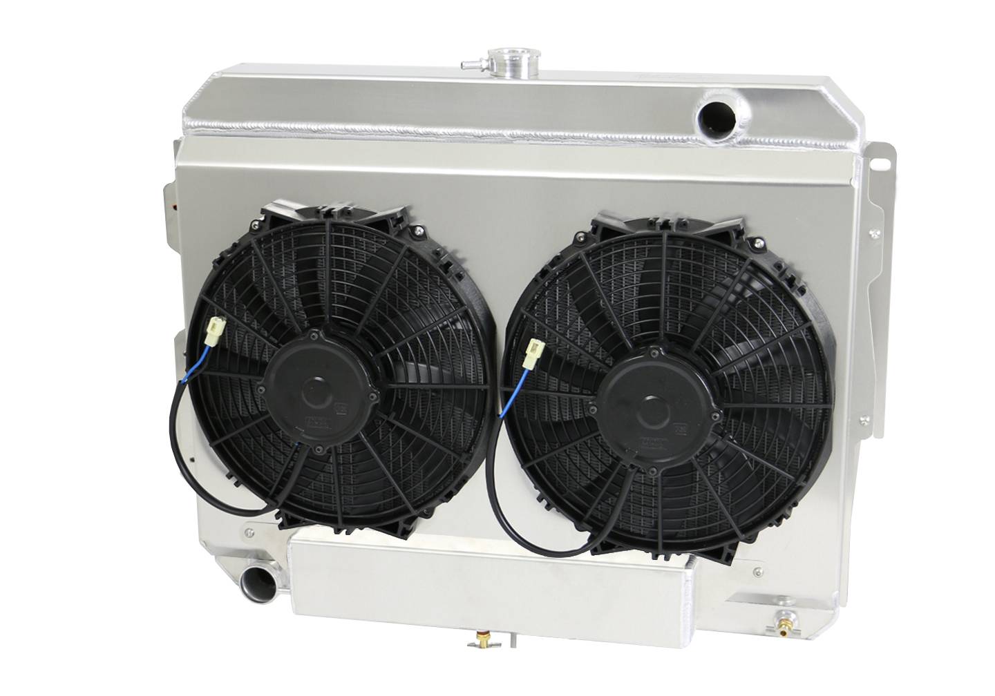 Wizard Cooling Inc - Wizard Cooling - 1966-1969 26" (B/B) Mopar Applications Aluminum Radiator (W/ Brush Fans) - 1640-102HPX