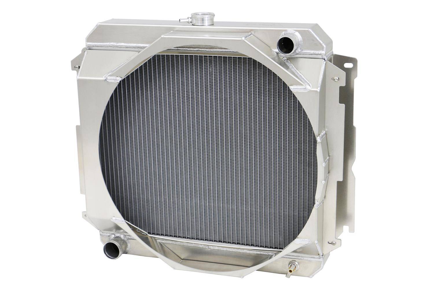 Wizard Cooling Inc - Wizard Cooling - 1970-1973 22" Mopar Applications (Passenger Side Inlet) Aluminum Radiator (W/ Mechanical Fan Shroud) - 1646-105