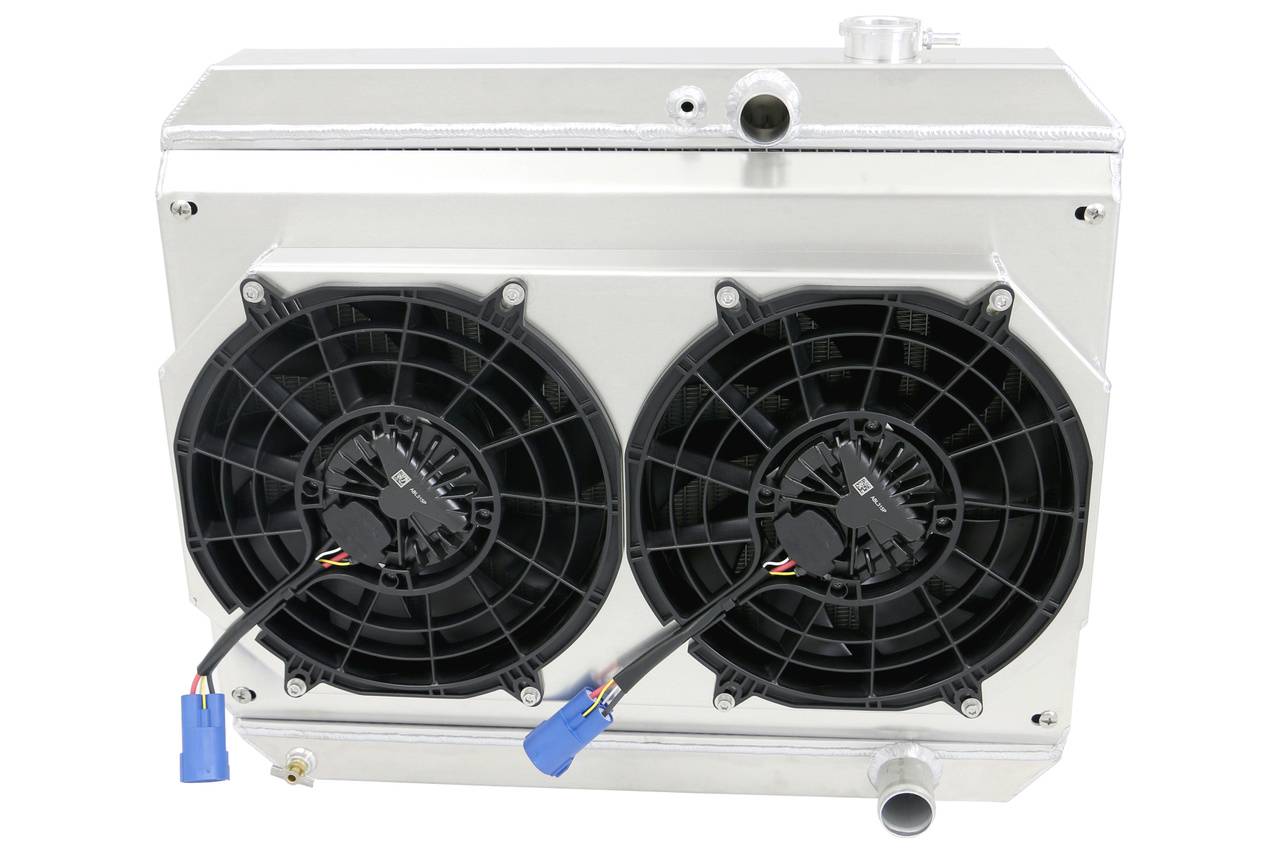 Wizard Cooling Inc - Wizard Cooling - 1965 Oldsmobile Cutlass /442 Aluminum Radiator (17.5" Core, LS Motor) With Brushless Fans - 25180-202LSBL