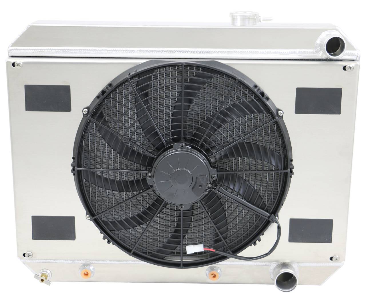 Wizard Cooling Inc - Wizard Cooling - 1964-65 Pontiac GTO, Lemans, Tempest (15.5" core, Passenger Side Fillerneck)  w/ Standard Brush Fan - 27102-108HP