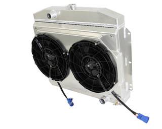 Wizard Cooling Inc - Wizard Cooling - 1949-1951 Mercury (Chevy V8) Aluminum Radiator (w/ Brushless Fans) - 40003-202BL