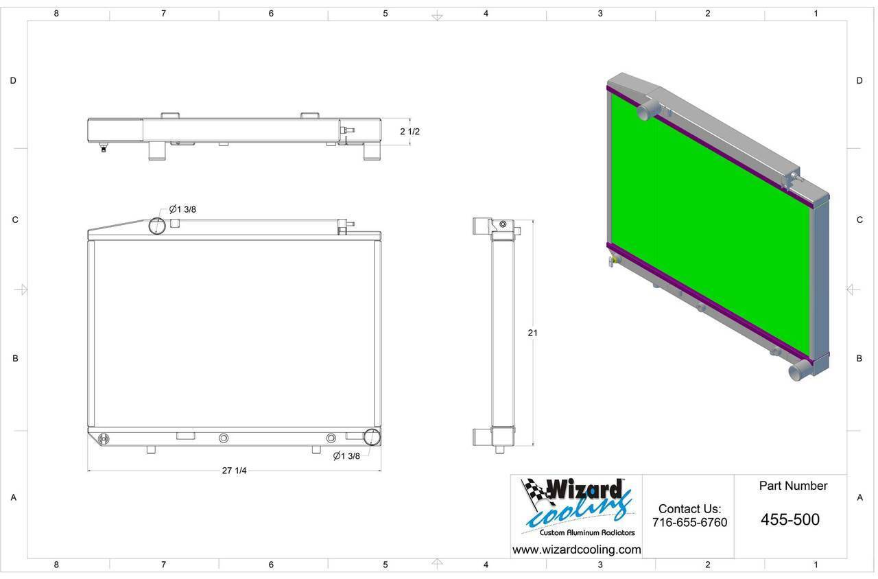 Wizard Cooling Inc - Wizard Cooling - 1986-87 Mercedes 300SDL, 1990-91 350SD/SDL Aluminum Radiator - 455-500