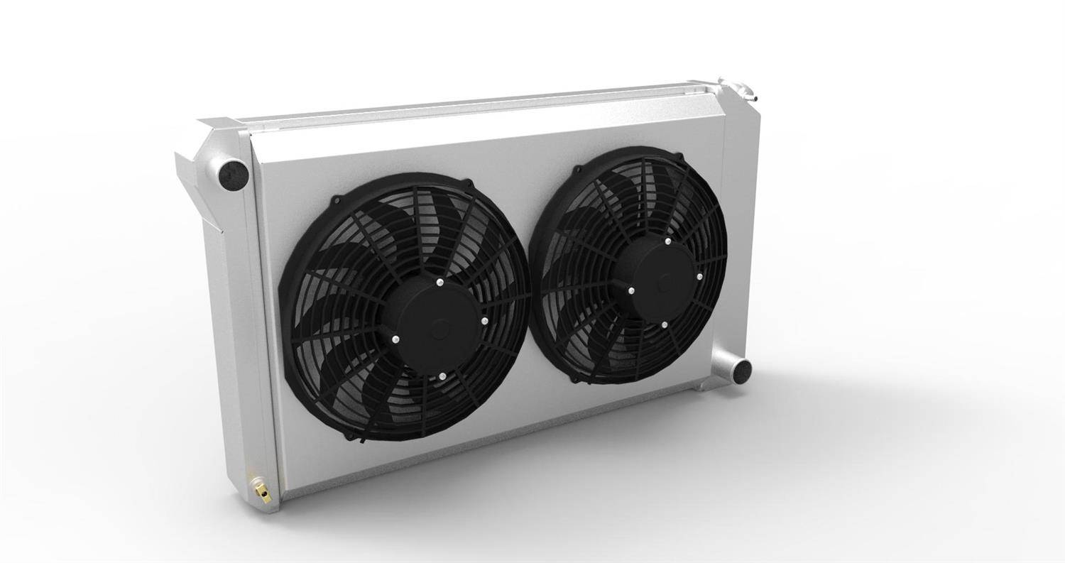 Wizard Cooling Inc - Wizard Cooling - 26.25" Various GM Applications Aluminum Radiator (Standard BRUSH Style Fans) - 562-102HP