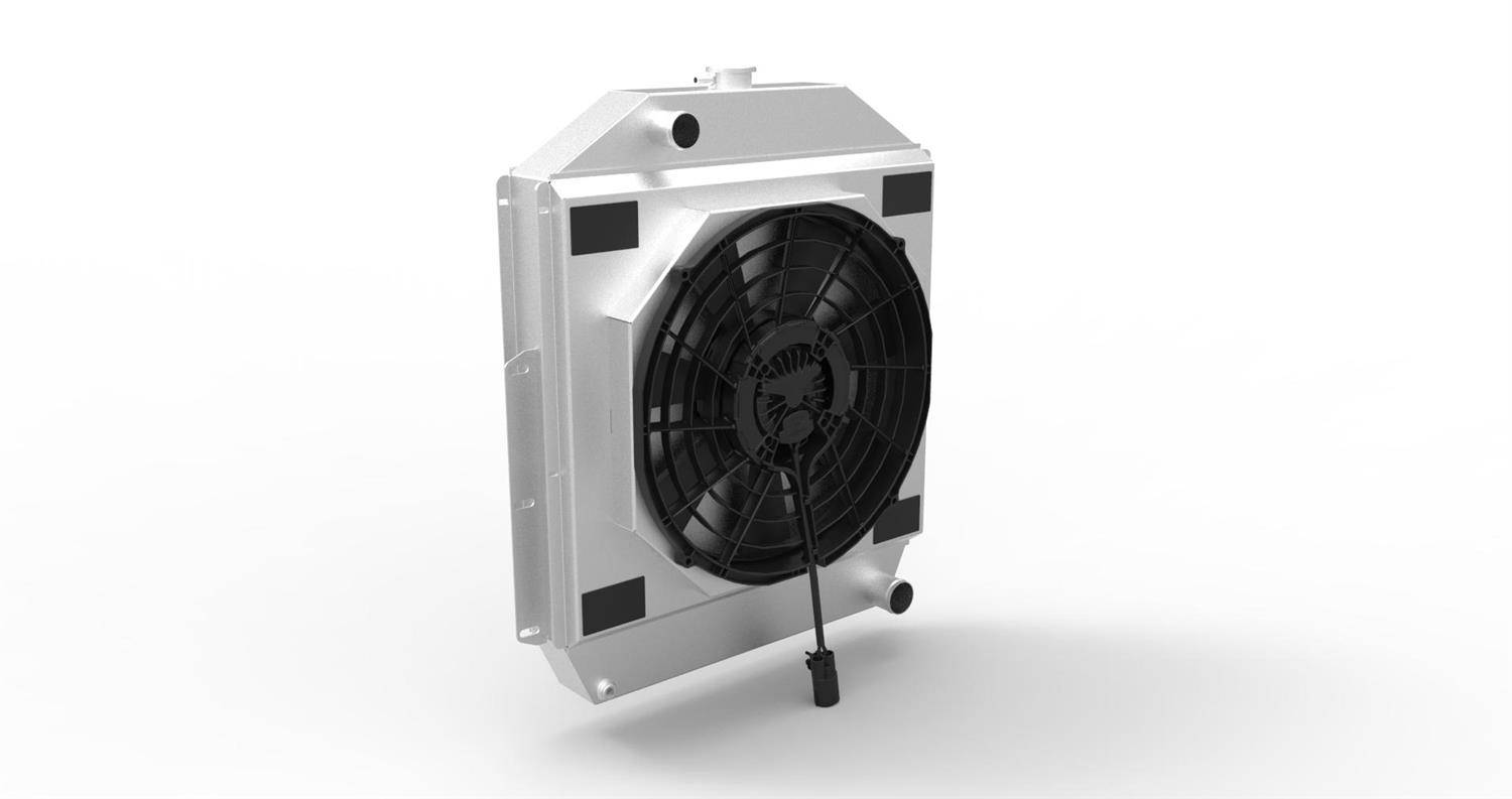 Wizard Cooling Inc - Wizard Cooling - 1942-1952 Ford Trucks with CHEVY V8 Motor Aluminum Radiator (BRUSHLESS Style Fan Options) - 98501-208BL300