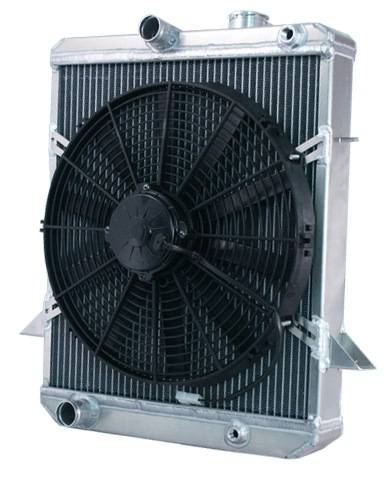 Wizard Cooling Inc - Wizard Cooling - 1965-1968 Triumph TR4A Aluminum Radiator w/ Fan Package - 99001-101