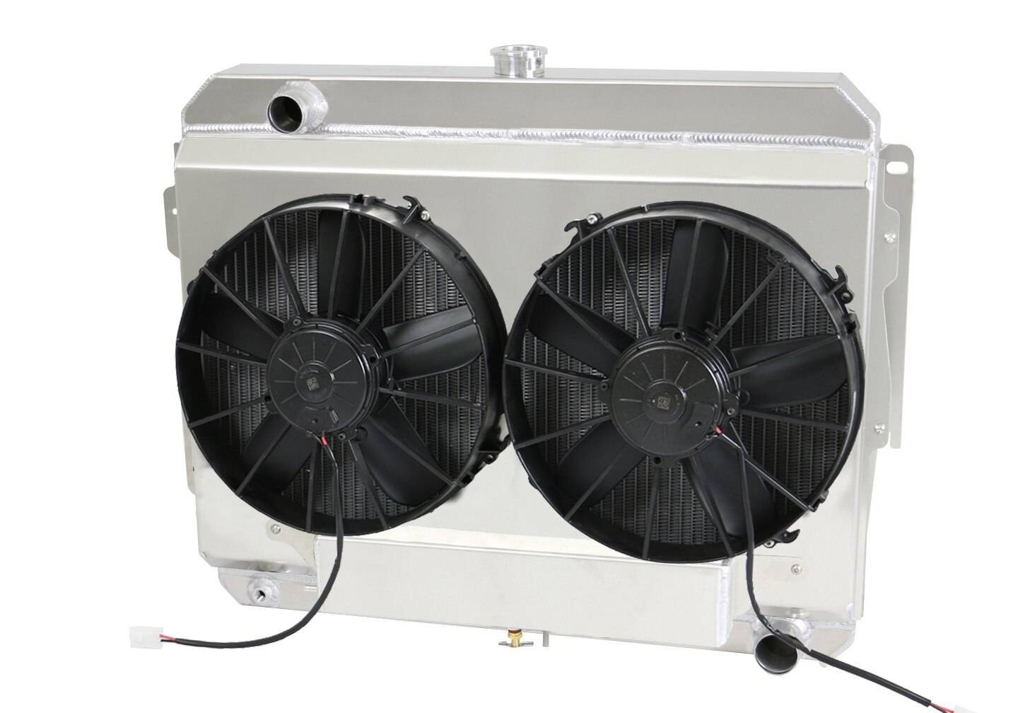 Wizard Cooling Inc - Wizard Cooling - 1966-1969 26" (S/B) Mopar Applications Aluminum Radiator (W/ Brush Fans) - 1638-102PDX