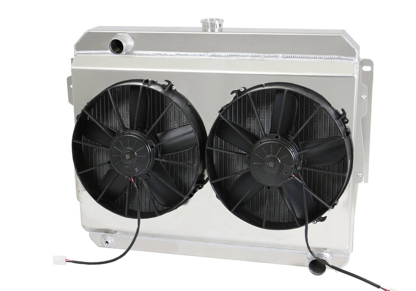 Wizard Cooling Inc - Wizard Cooling - 1966-1969 26" (S/B) Mopar Applications Aluminum Radiator (W/ Brush Fans) - 1638-112PD