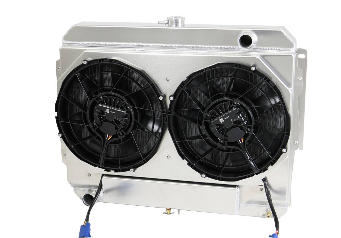 Wizard Cooling Inc - Wizard Cooling - 1966-1969 26", Small Block, Mopar Applications Aluminum Radiator w/ Brushless Fans - 1638-202BLX
