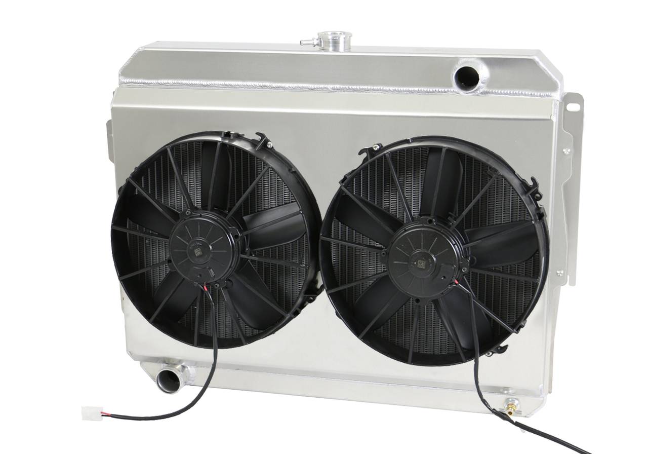 Wizard Cooling Inc - Wizard Cooling - 1966-1969 26" (B/B) Mopar Applications Aluminum Radiator (W/ Brush Fans) - 1640-102PD