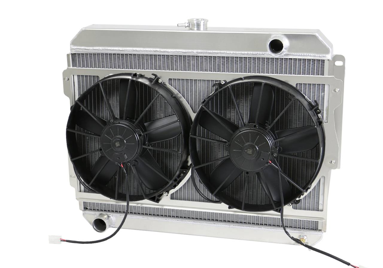 Wizard Cooling Inc - Wizard Cooling - 1966-1969 26" (B/B) Mopar Applications Aluminum Radiator (W/ Brush Fans) - 1640-103PD