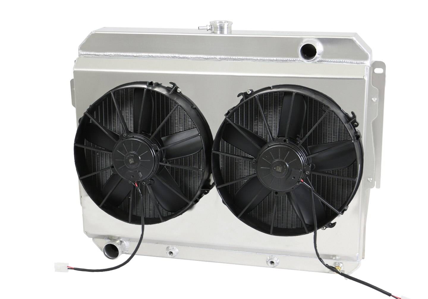 Wizard Cooling Inc - Wizard Cooling - 1966-1969 26" (B/B) Mopar Applications Aluminum Radiator (W/ Brush Fans) - 1640-112PD
