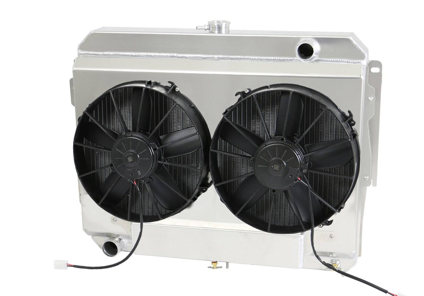 Wizard Cooling Inc - Wizard Cooling - 1966-1969 26" (B/B) Mopar Applications Aluminum Radiator (W/ Brush Fans) - 1640-112PDX