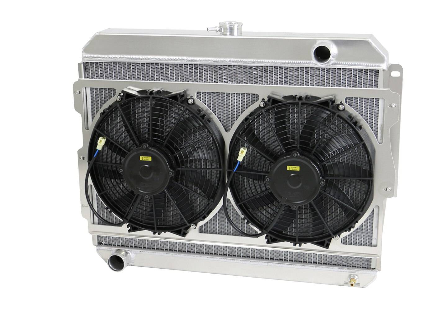 Wizard Cooling Inc - Wizard Cooling - 1966-1969 26" (B/B) Mopar Applications Aluminum Radiator (W/ Brush Fans) - 1640-203PD