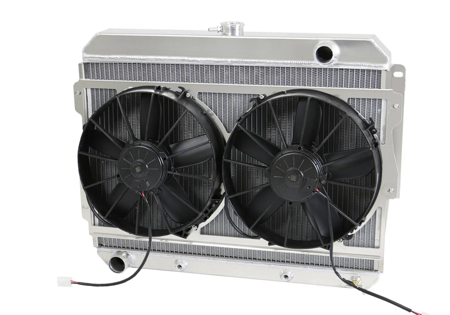 Wizard Cooling Inc - Wizard Cooling - 1966-1969 26" (B/B) Mopar Applications Aluminum Radiator (W/ Brush Fans) - 1640-213PD