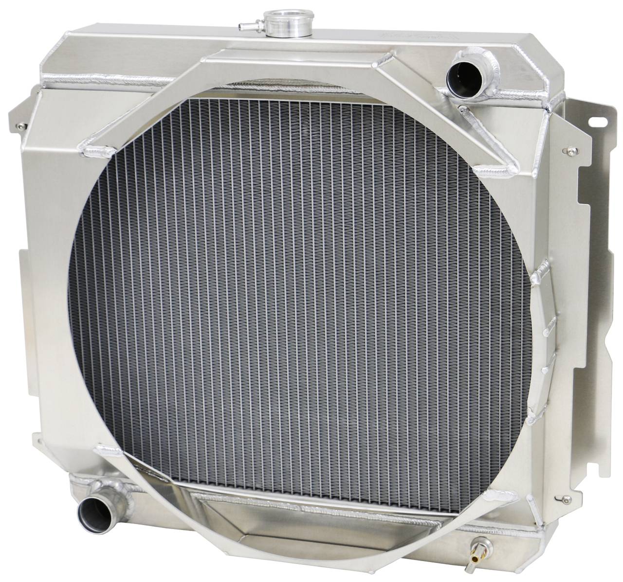 Wizard Cooling Inc - Wizard Cooling - 1970-1973 22" Mopar Applications (Passenger Side Inlet) Aluminum Radiator (W/ Mechanical Fan Shroud) - 1646-115