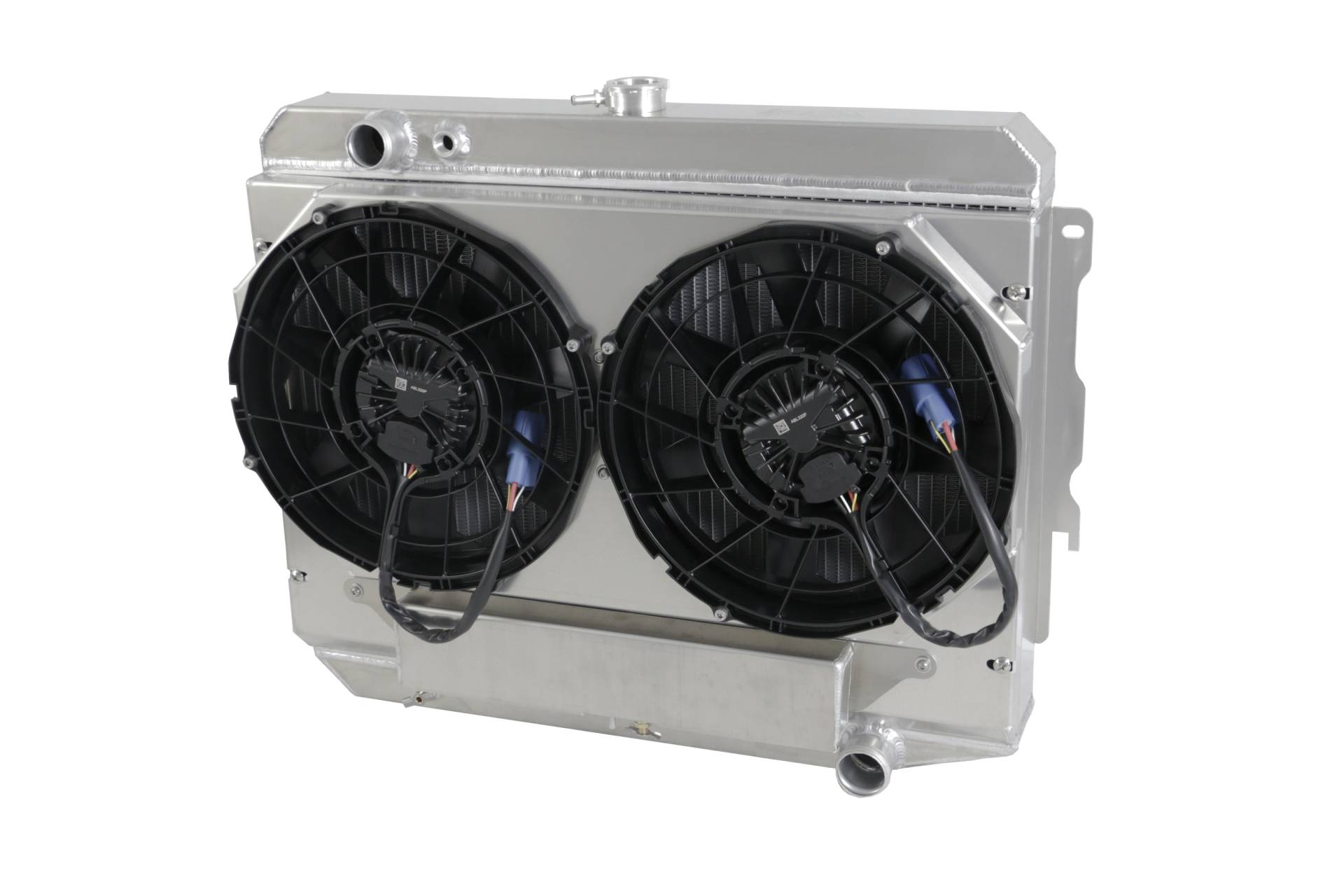 Wizard Cooling Inc - Wizard Cooling - 1970-1973 26" S/B Mopar Applications Aluminum Radiator (w/ Brushless Fan, Shroud, And Expansion Tank) - 374-102BLX