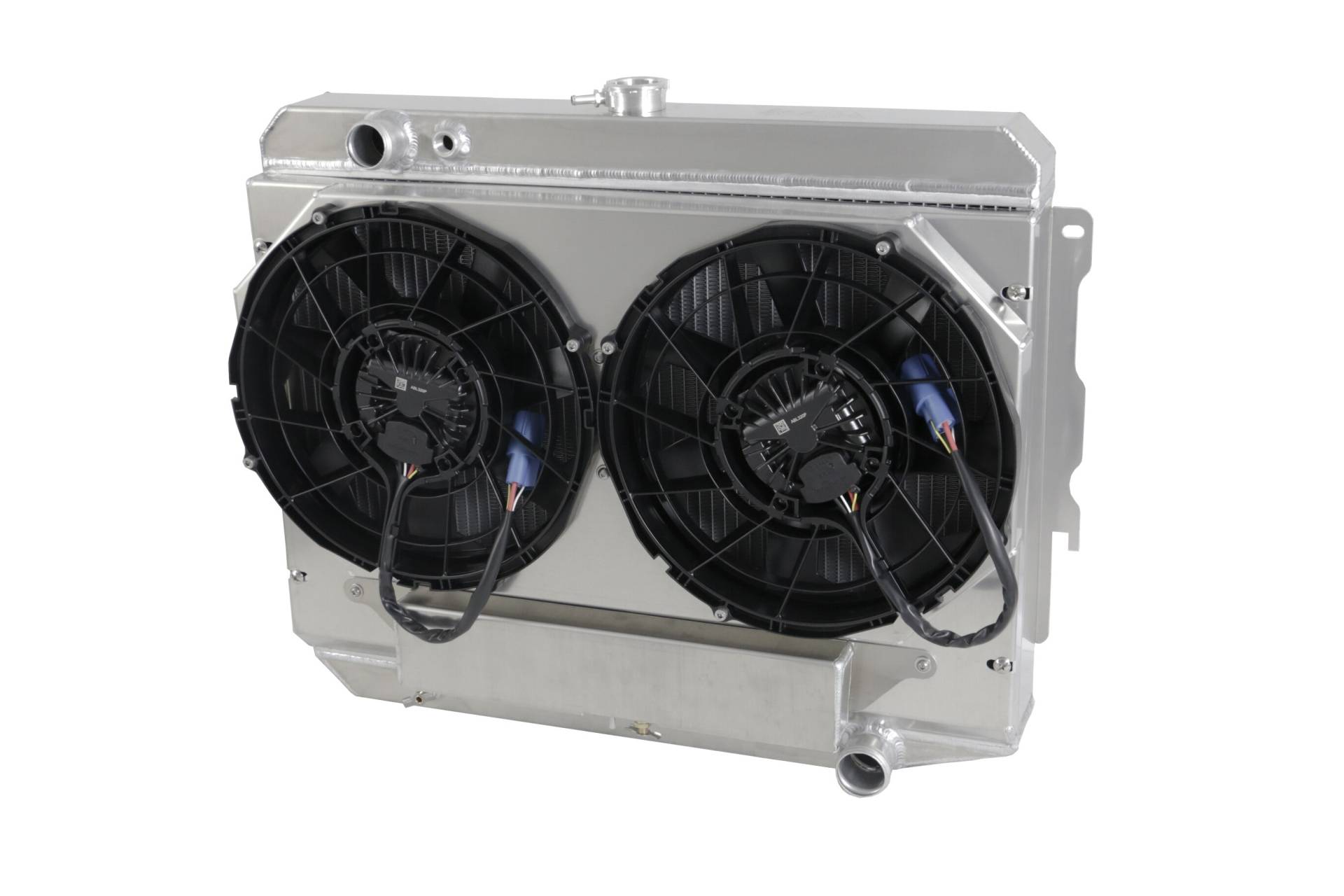 Wizard Cooling Inc - Wizard Cooling - 1970-1973 26" S/B Mopar Applications Aluminum Radiator (w/ Brushless Fan, Shroud, And Expansion Tank) - 374-202BLX