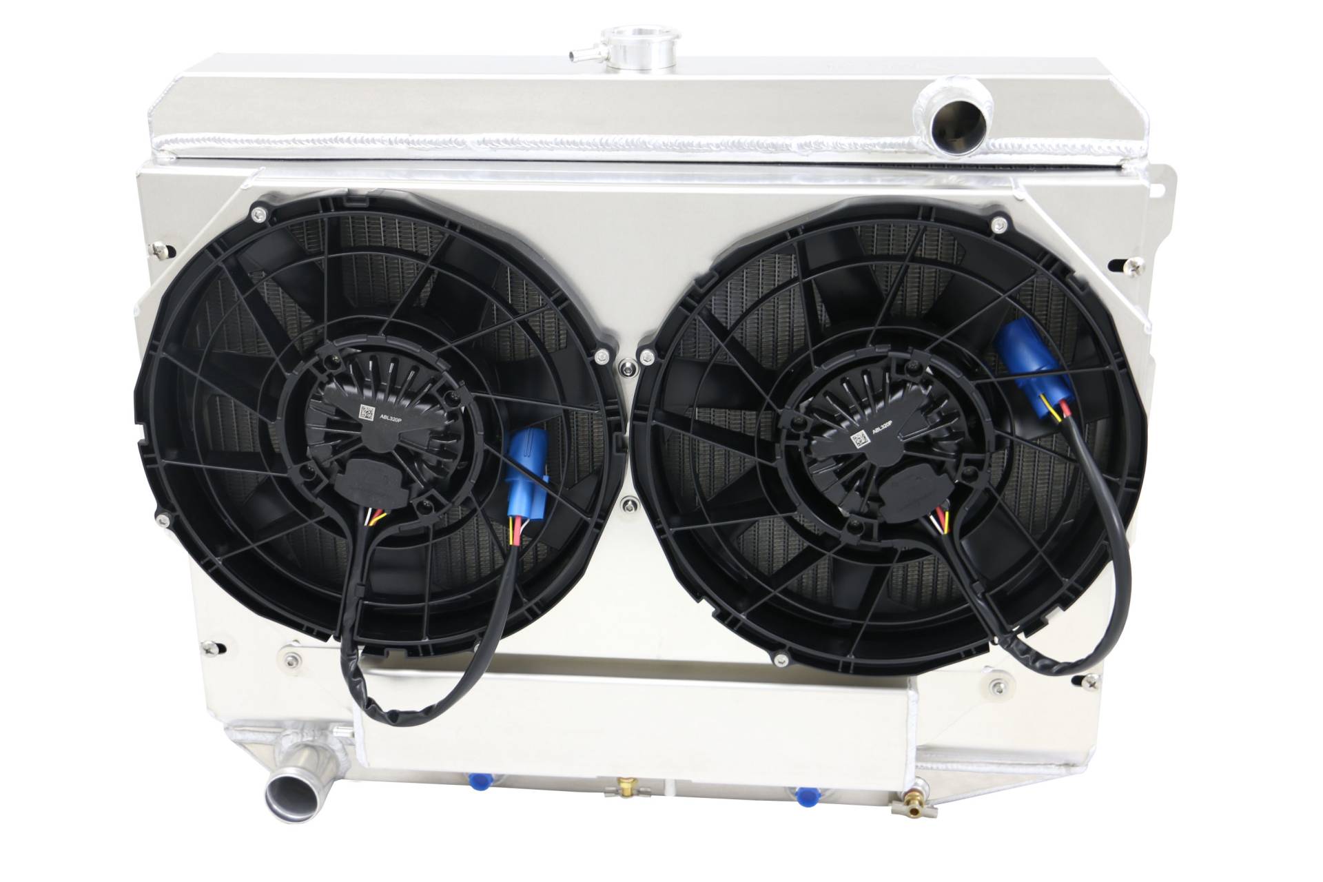 Wizard Cooling Inc - 1970-73 26" B/B Mopar Applications Aluminum Radiator & (SHROUD w/ BRUSHLESS FANS) - 375-102BLX