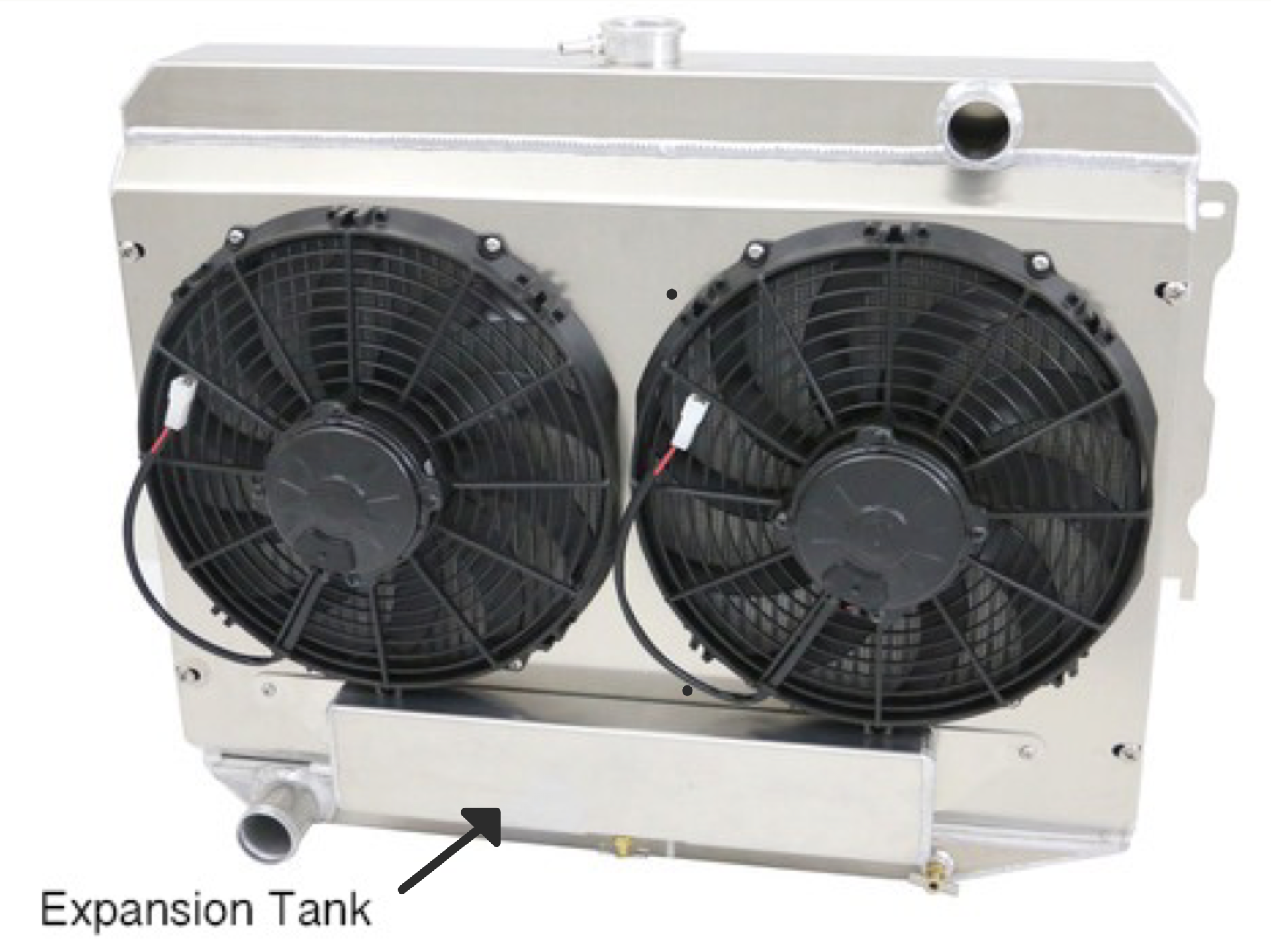 Wizard Cooling Inc - 1970-73 26" B/B Mopar Applications Aluminum Radiator (w/ Standard Brush Style Fans) - 375-102MDX