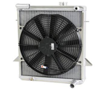 Wizard Cooling Inc - Wizard Cooling - 1975-1976 Triumph TR6/ TR250 Aluminum Radiator with Fan - 99004-101