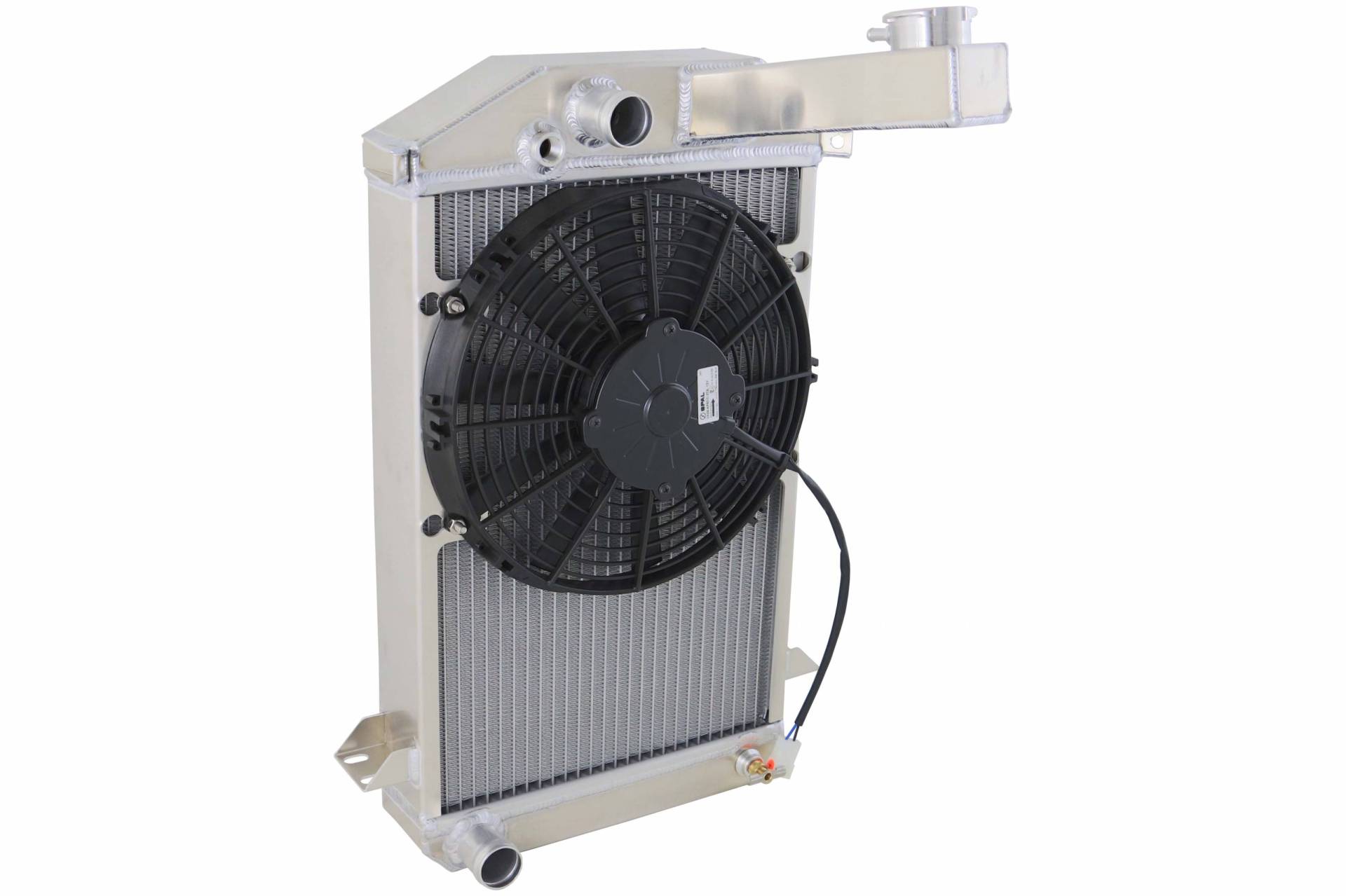 Wizard Cooling Inc - 1953-1962 Triumph TR2/ TR3 Aluminum Radiator with 11" Fan (Electrical Kit Included) - 99005-101LP